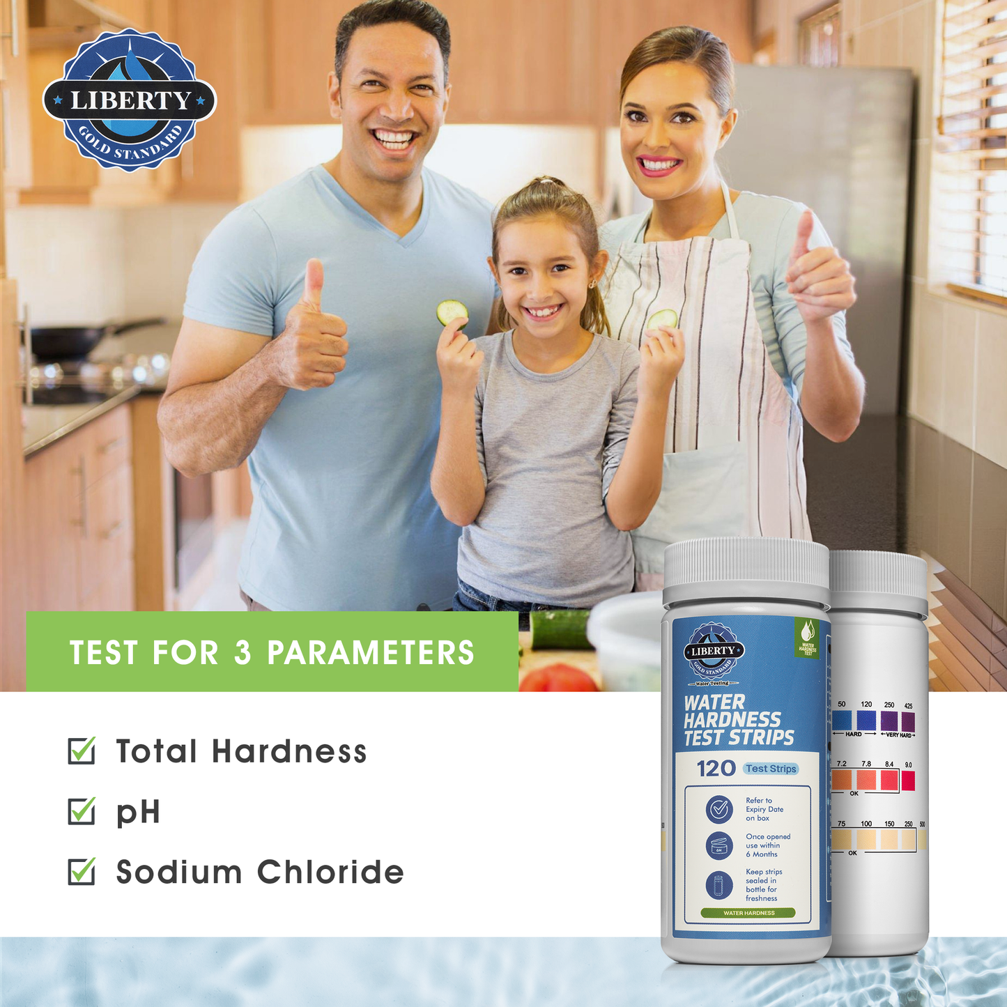 Water Hardness 3-1 Test Strips: Testing Hard Water, pH and Salt in Your Home, Drinking Water or Well