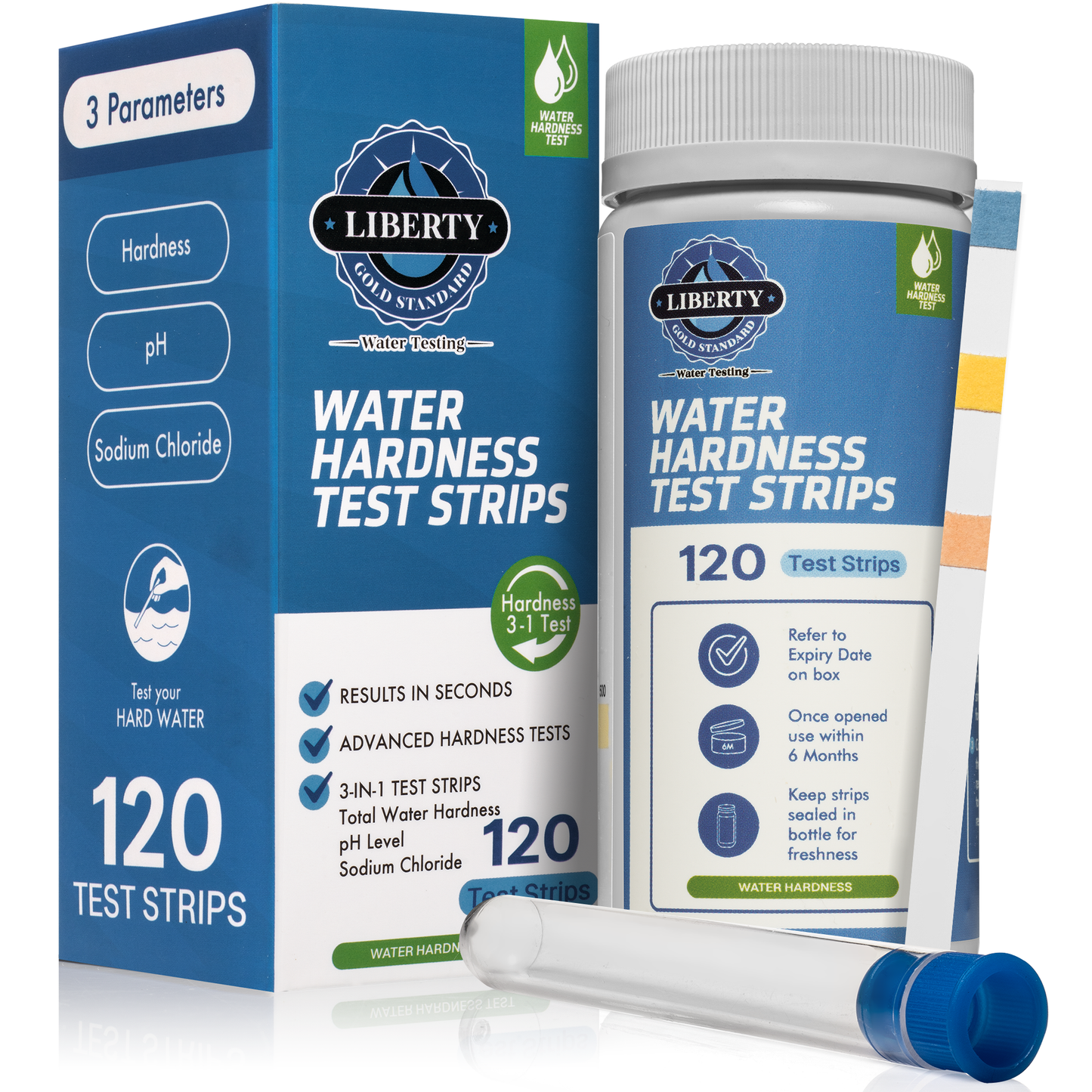 Water Hardness 3-1 Test Strips: Testing Hard Water, pH and Salt in Your Home, Drinking Water or Well